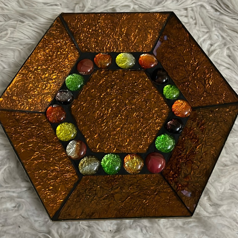Rare Find Georges Briard Glass Guild Hexagonal Plate